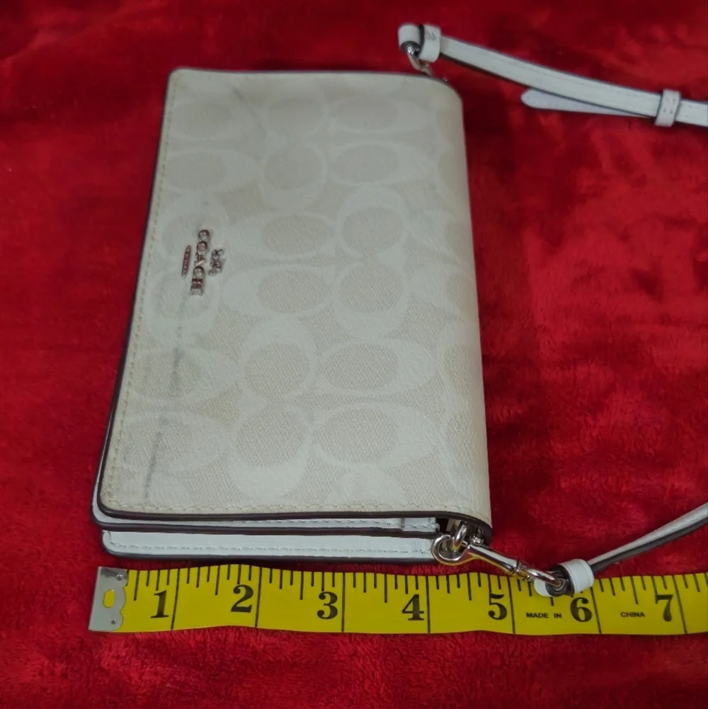 Coach Cream Foldover Signature Crossbody Bag